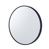 JANU 800x800x40mm Black Aluminum Framed Round Bathroom Wall Mirror with Brackets